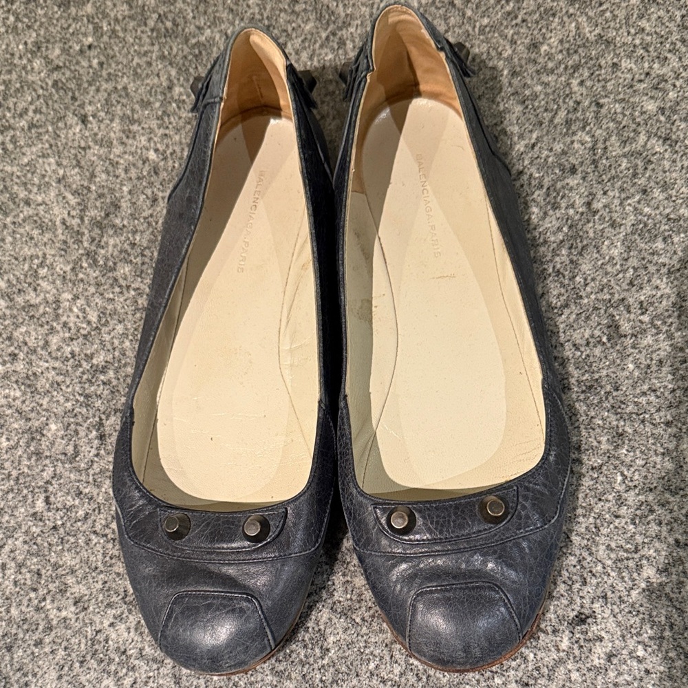Balenciaga Black Leather Loafers
